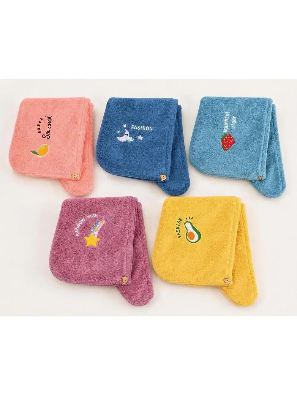 SET OF 4 ASSORTED COLOR UNISEX HAIR TOWEL MICROFIBER SUPER ABSORBENT